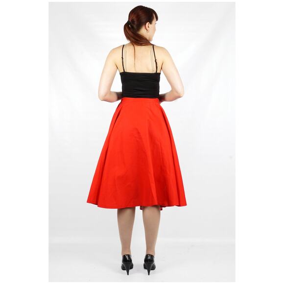 Vintage 1950s Red Beaded Zig Zag Pom-pom Circle Skirt by Capitol of Boston | Med - Picture 5 of 10